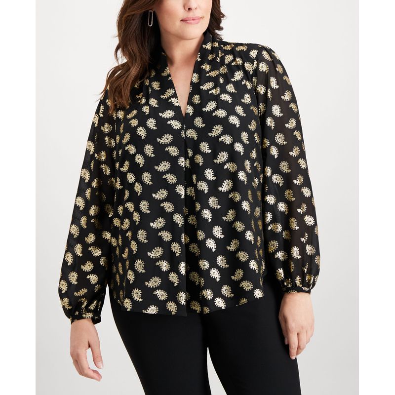 Michael Michael Kors Plus Size Foil Print Blouse